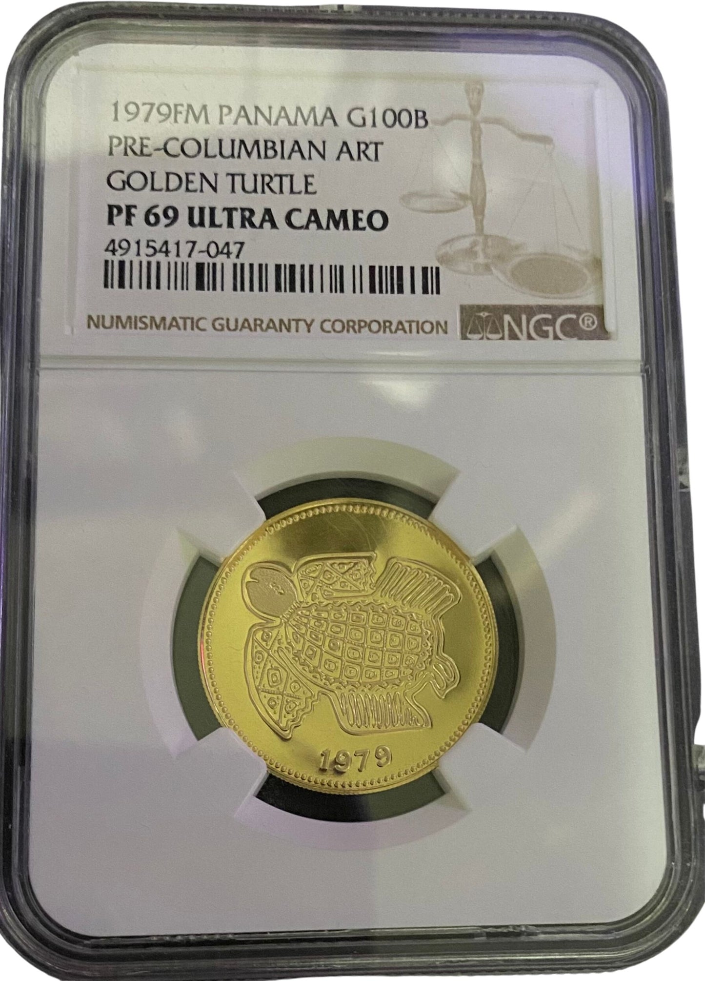 Moneda Certificada NGC de 100 Balboas 1979 PF69