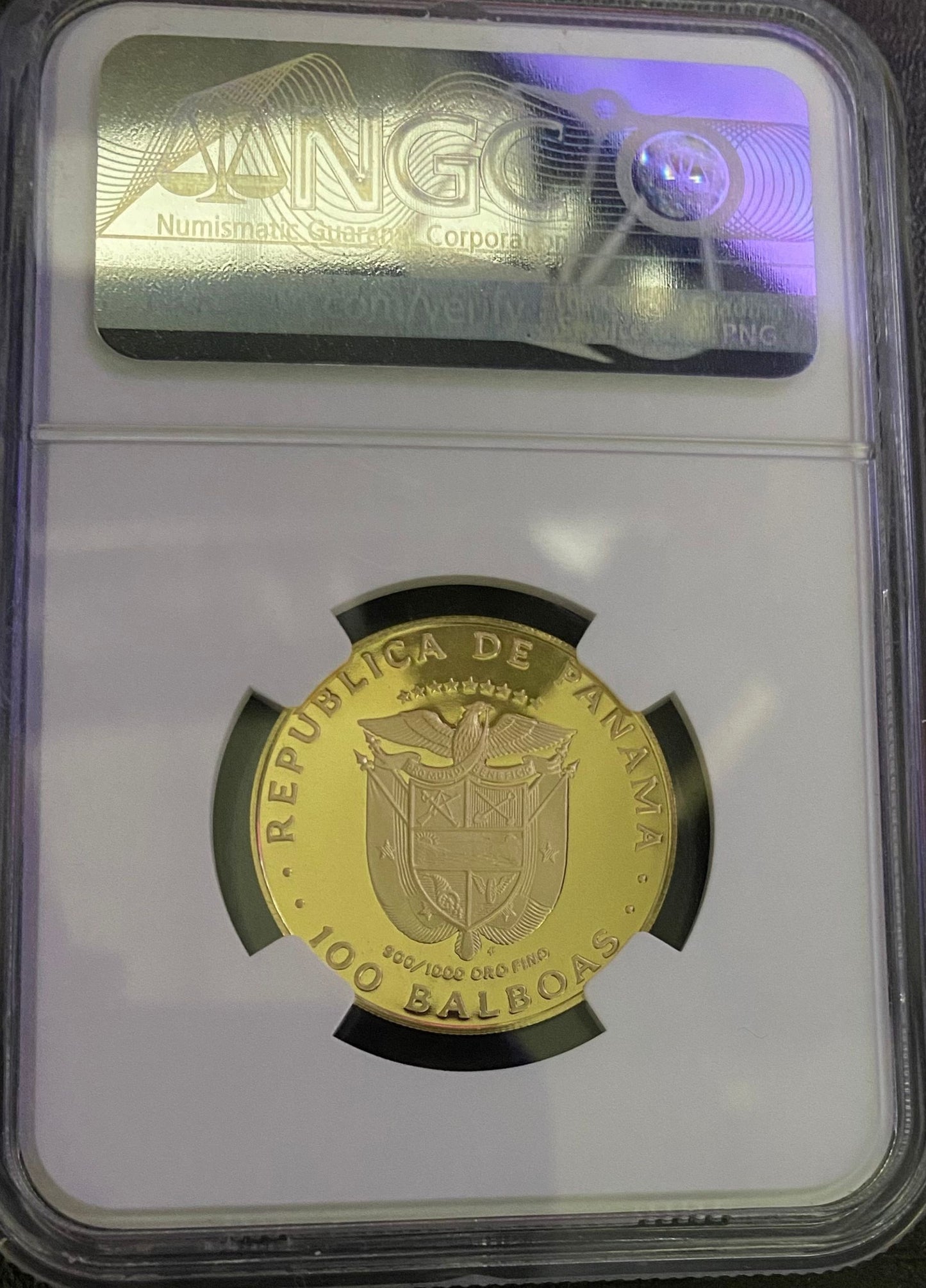 Moneda Certificada NGC de 100 Balboas 1979 PF69
