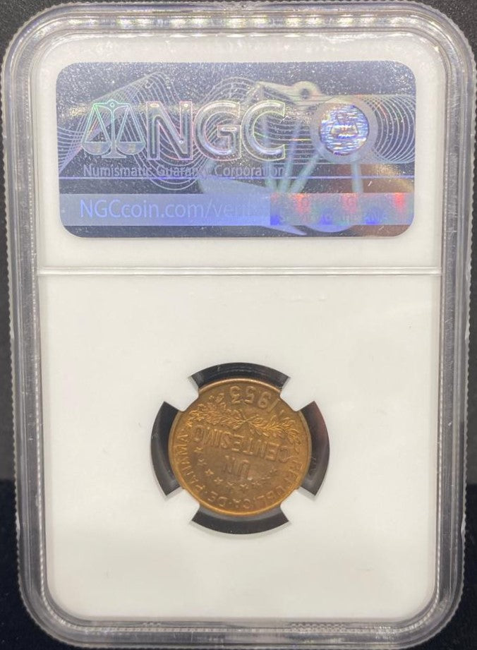 Moneda certificada 1 centavos 1953 NGC 64 RB