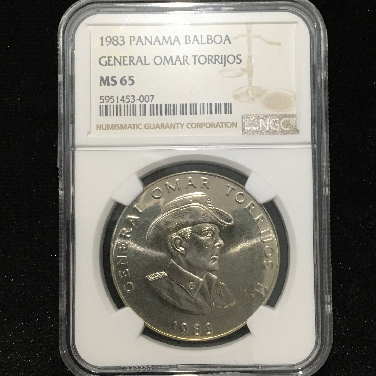 1 Balboa de 1983 - General Omar Torrijos - MS65
