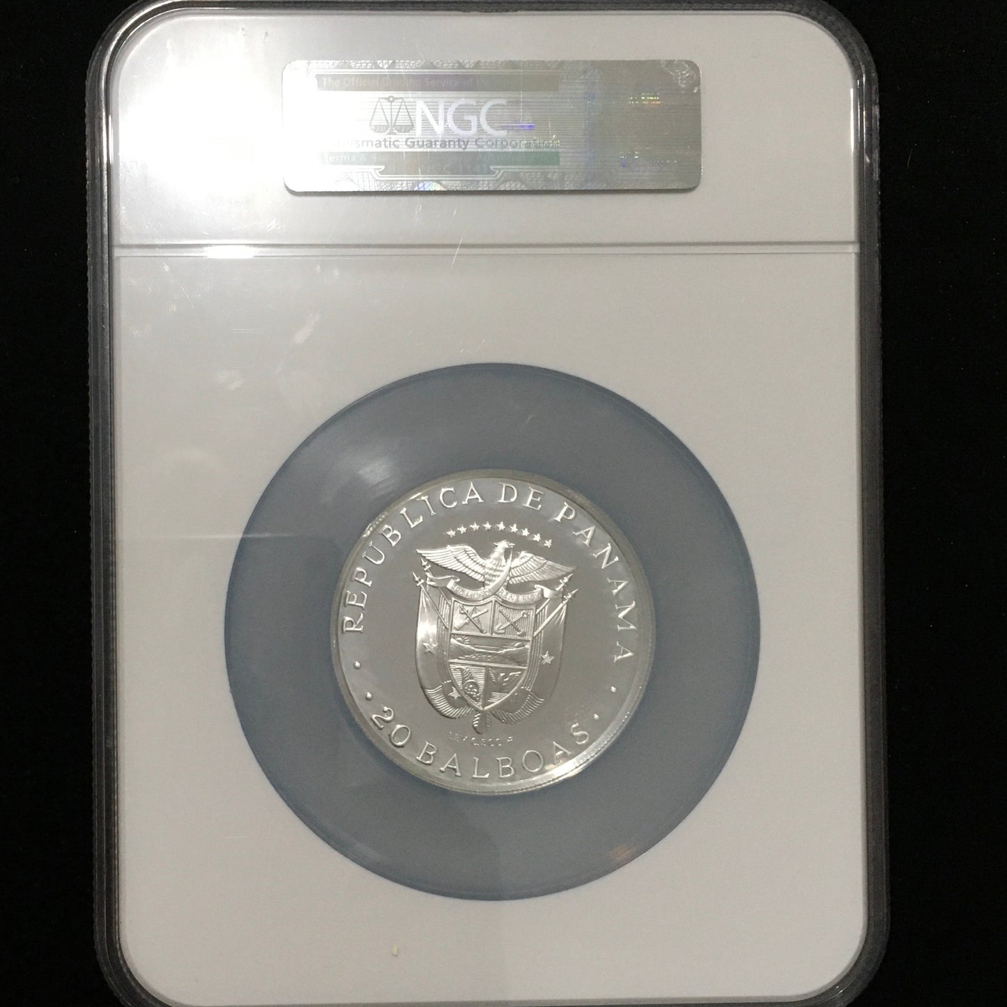 20 Balboas de 1980- Sesquicentenario de la Muerte de Simón Bolívar - PF65