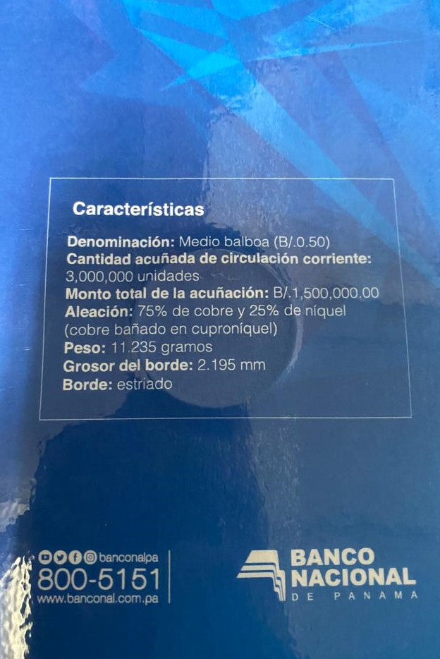 Banco Nacional Monedas 50 centavos 2018.