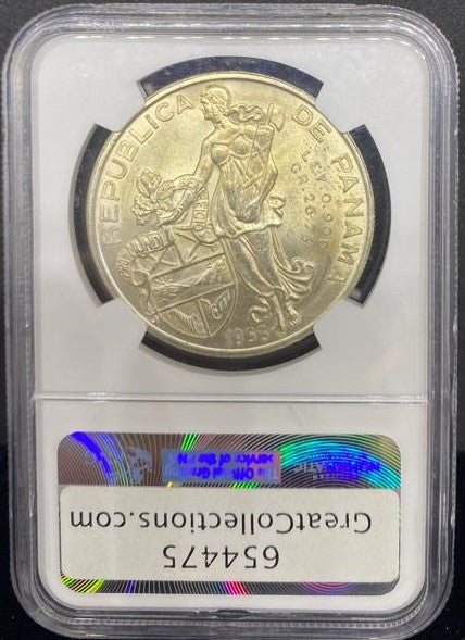 Moneda certificado NGC 1953 Balboa MS63