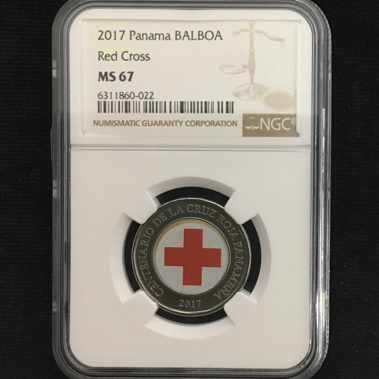 1 Balboa de 2017- Cruz Roja - MS67