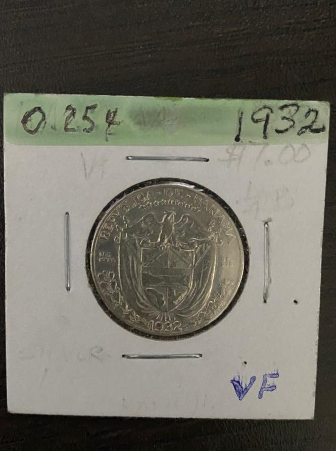 25 centavos del 1932 grado VF