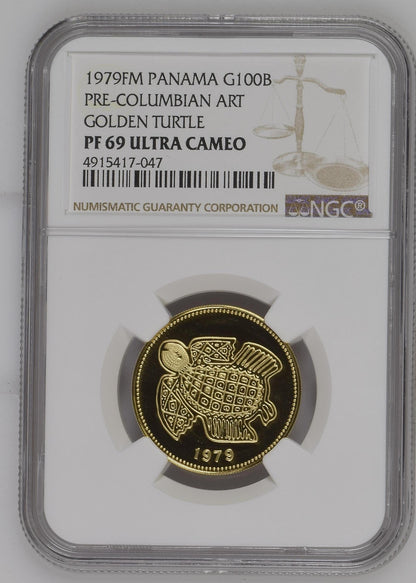 Moneda Certificada NGC de 100 Balboas 1979 PF69